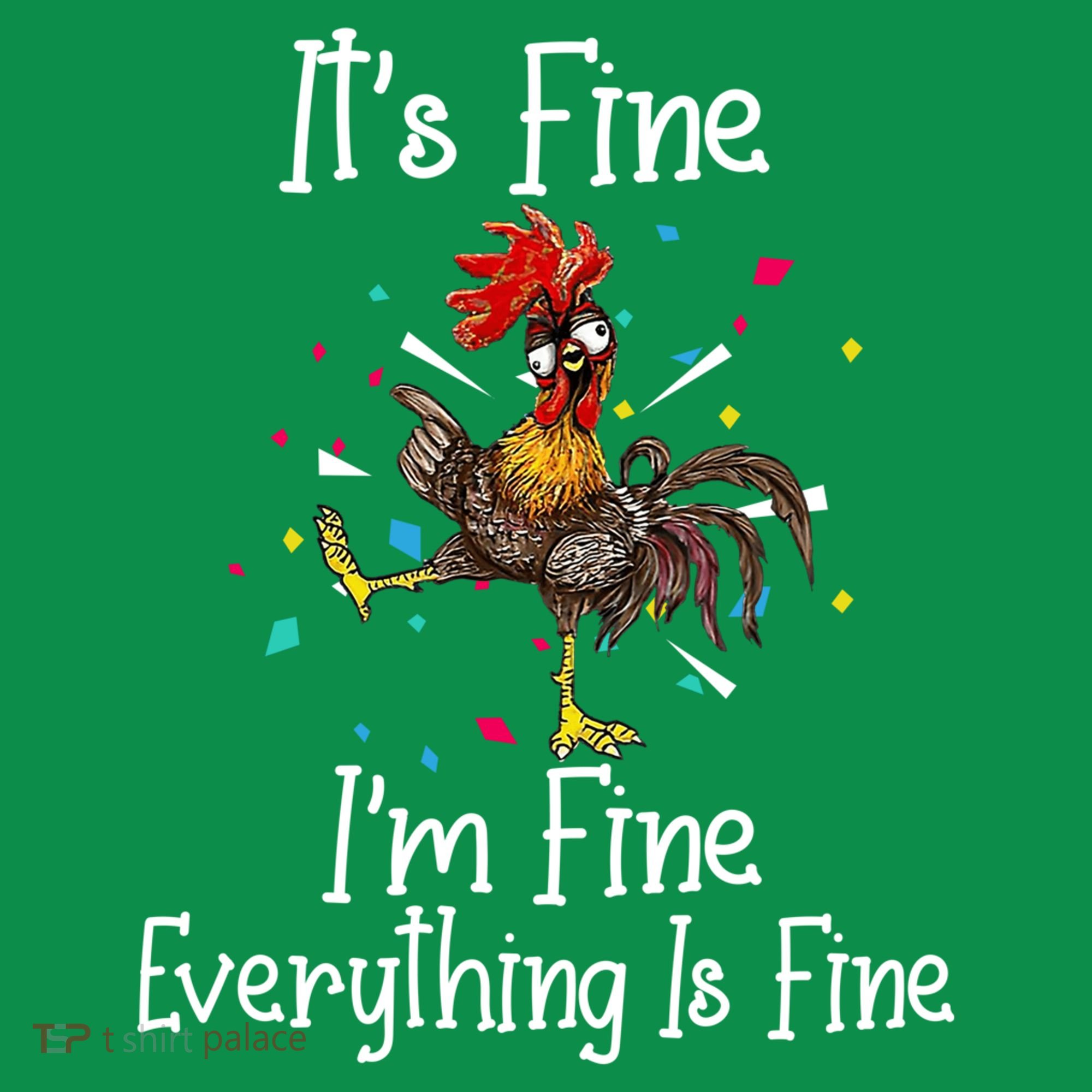 It's Fine I'm Fine Everything Is Fine Funny Chicken Long Sleeve Kids Long Sleeve Shirt