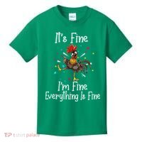 It's Fine I'm Fine Everything Is Fine Funny Chicken Long Sleeve Kids T-Shirt thumb 0