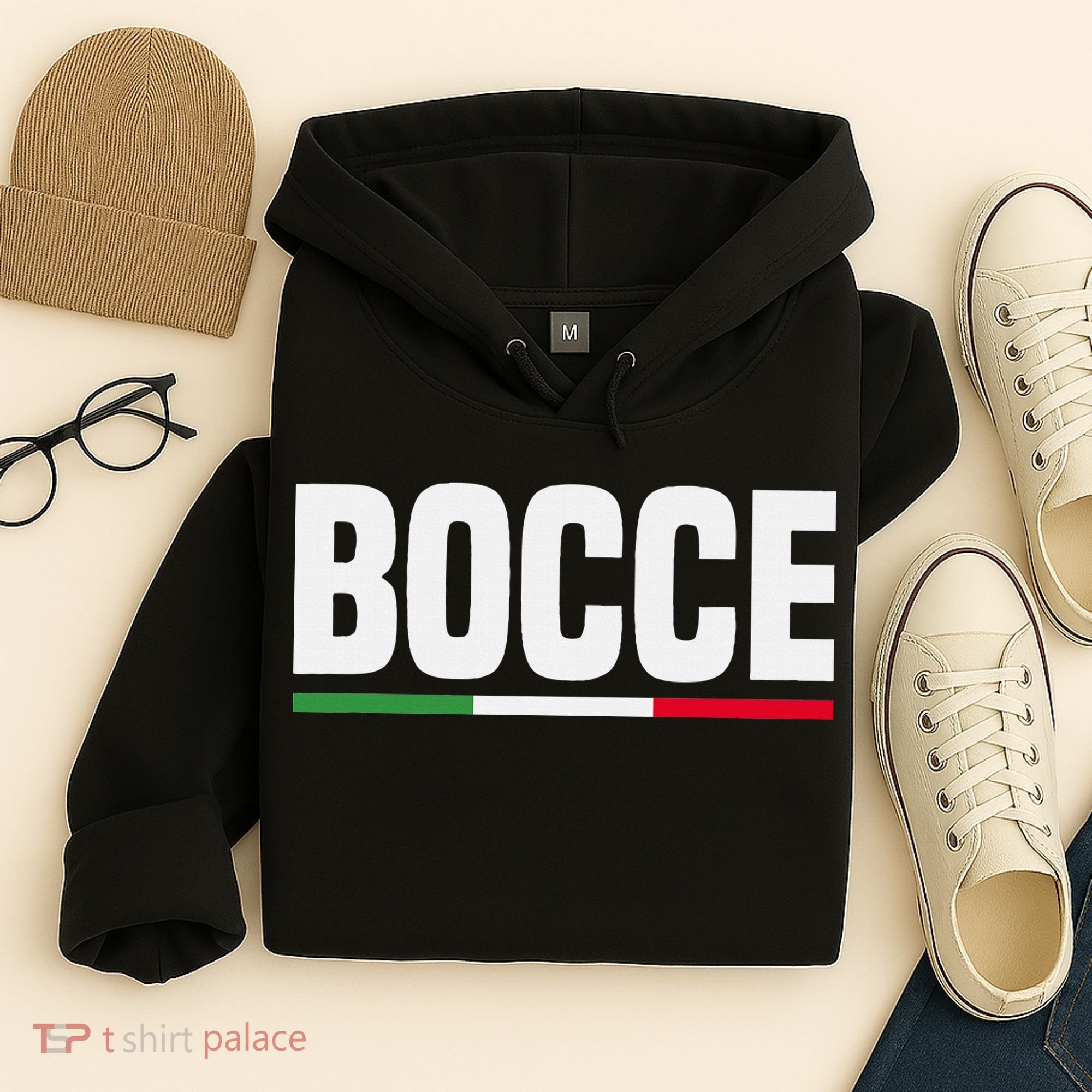 Italy Flag Italian Bocce Ball Player Hoodie