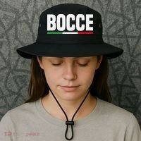 Italy Flag Italian Bocce Ball Player Bucket Hat thumb 3