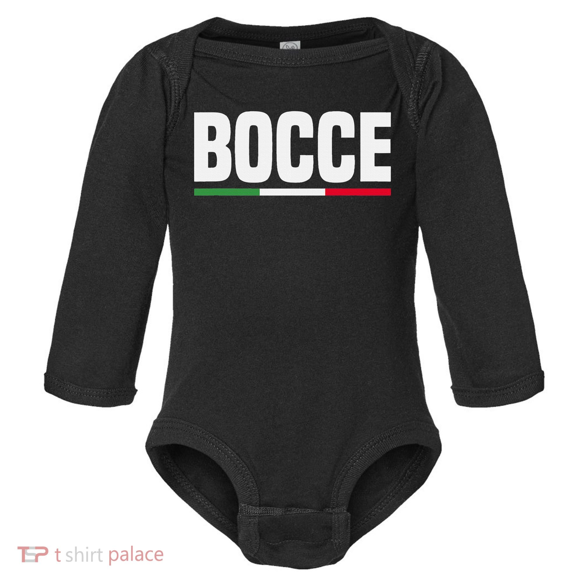 Italy Flag Italian Bocce Ball Player Baby Long Sleeve Bodysuit
