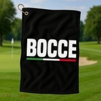 Italy Flag Italian Bocce Ball Player Golf Towel thumb 1