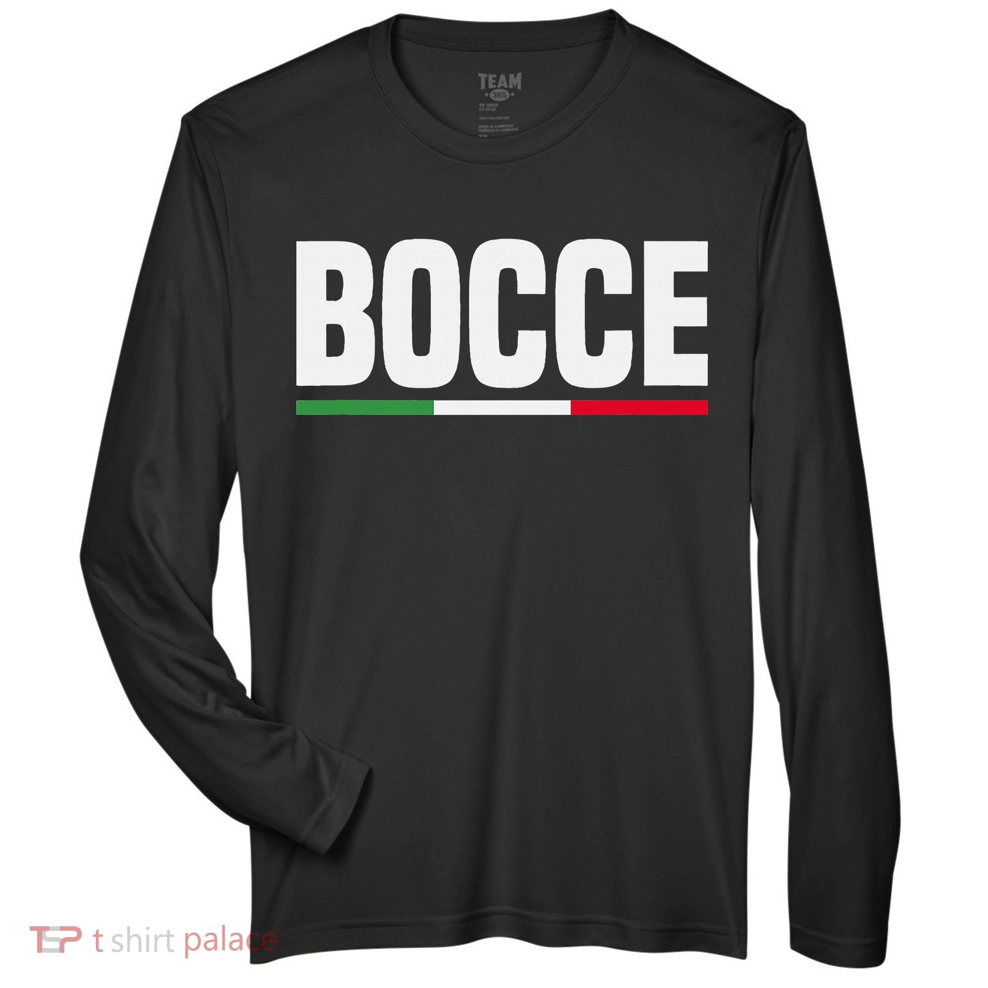 Italy Flag Italian Bocce Ball Player Zone Performance Long-Sleeve T-Shirt