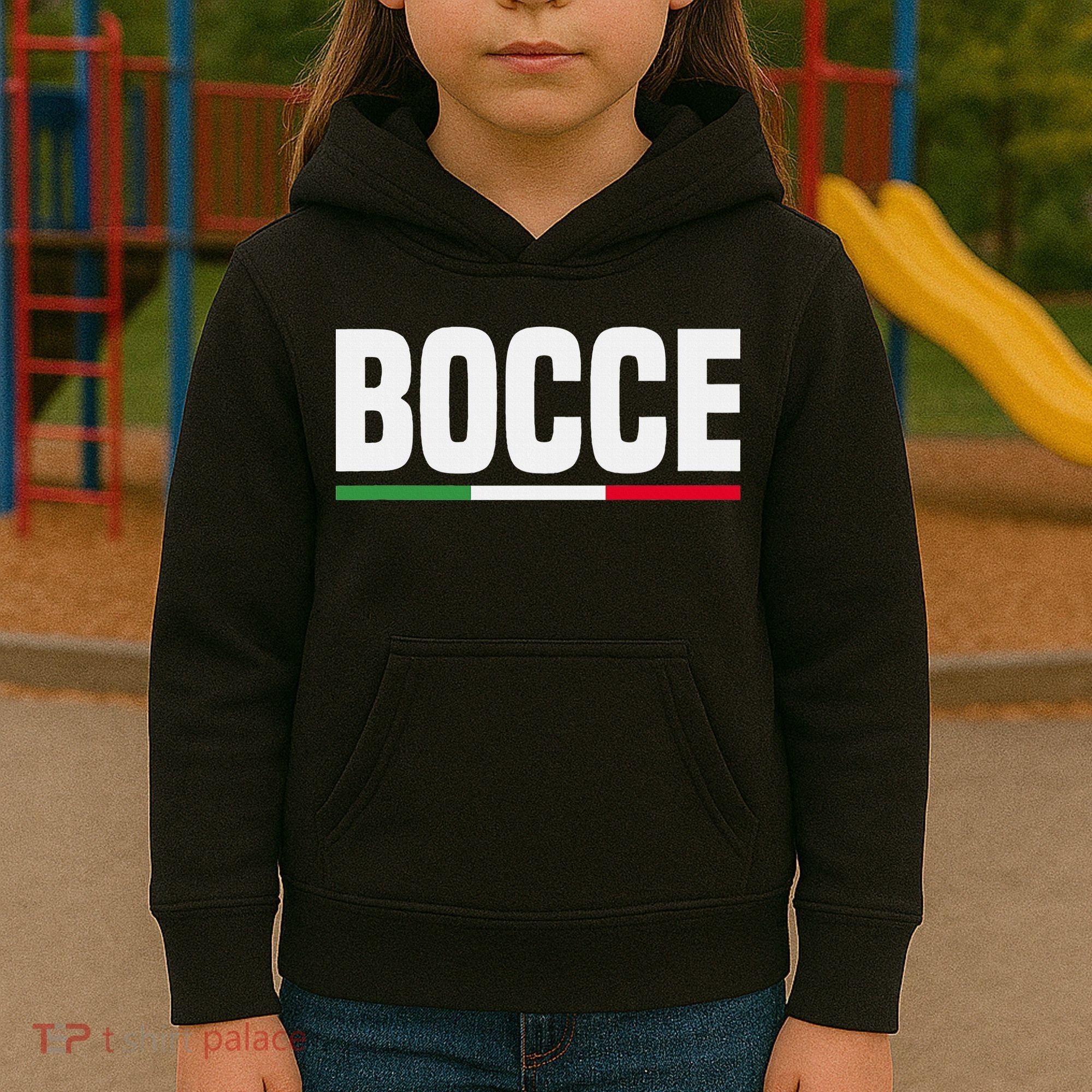 Italy Flag Italian Bocce Ball Player Kids Hoodie