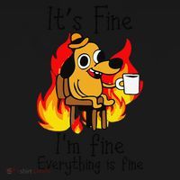 Its Fine Im Fine Everything Is Fine This Is Fine Meme Dog Pajama Set thumb 2