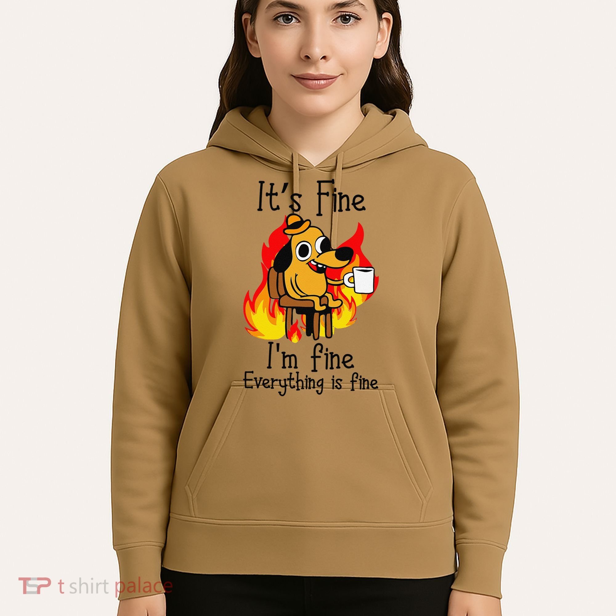 Its Fine Im Fine Everything Is Fine This Is Fine Meme Dog Hoodie