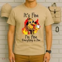 Its Fine Im Fine Everything Is Fine This Is Fine Meme Dog T-Shirt thumb 6