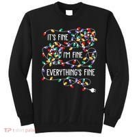 ItS Fine IM Fine Everything Is Fine Christmas Lights Xmas Sweatshirt thumb 0