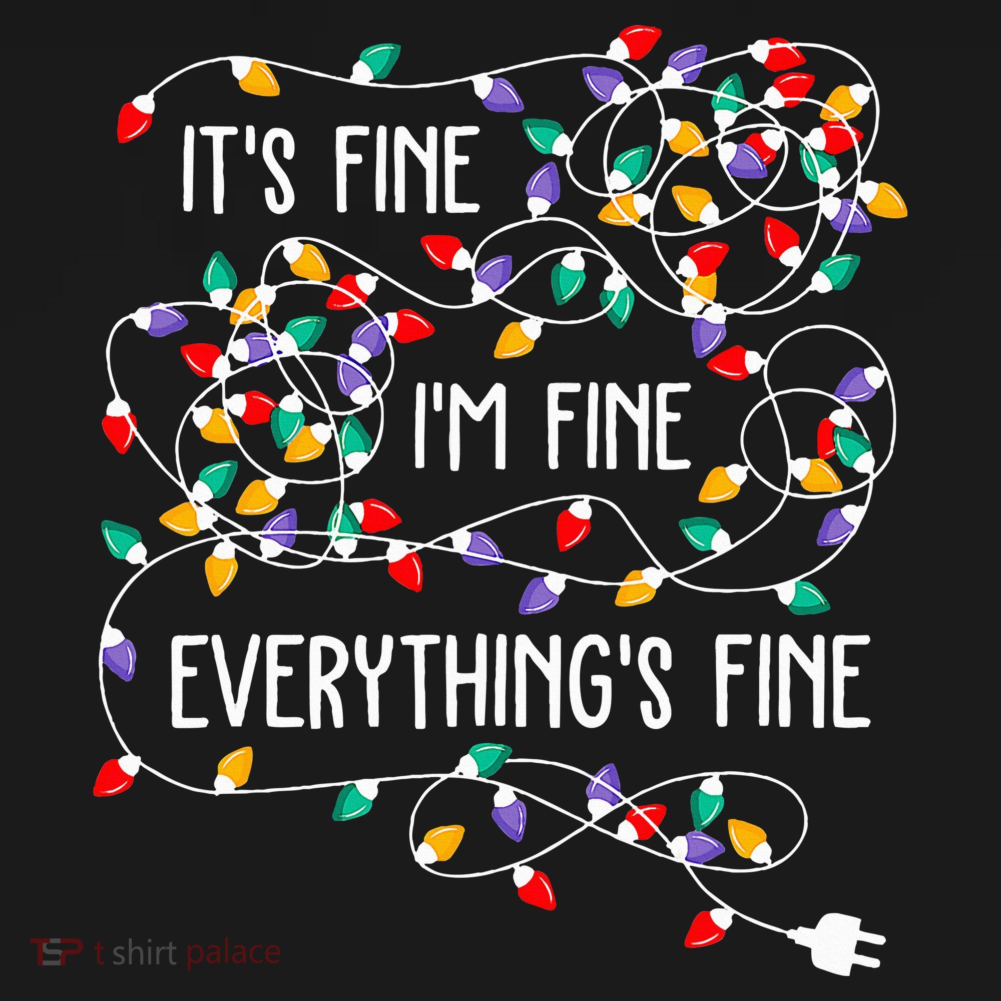 ItS Fine IM Fine Everything Is Fine Christmas Lights Xmas Bucket Hat