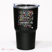 ItS Fine IM Fine Everything Is Fine Christmas Lights Xmas Tumbler thumb 0