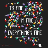 ItS Fine IM Fine Everything Is Fine Christmas Lights Xmas Tumbler thumb 3