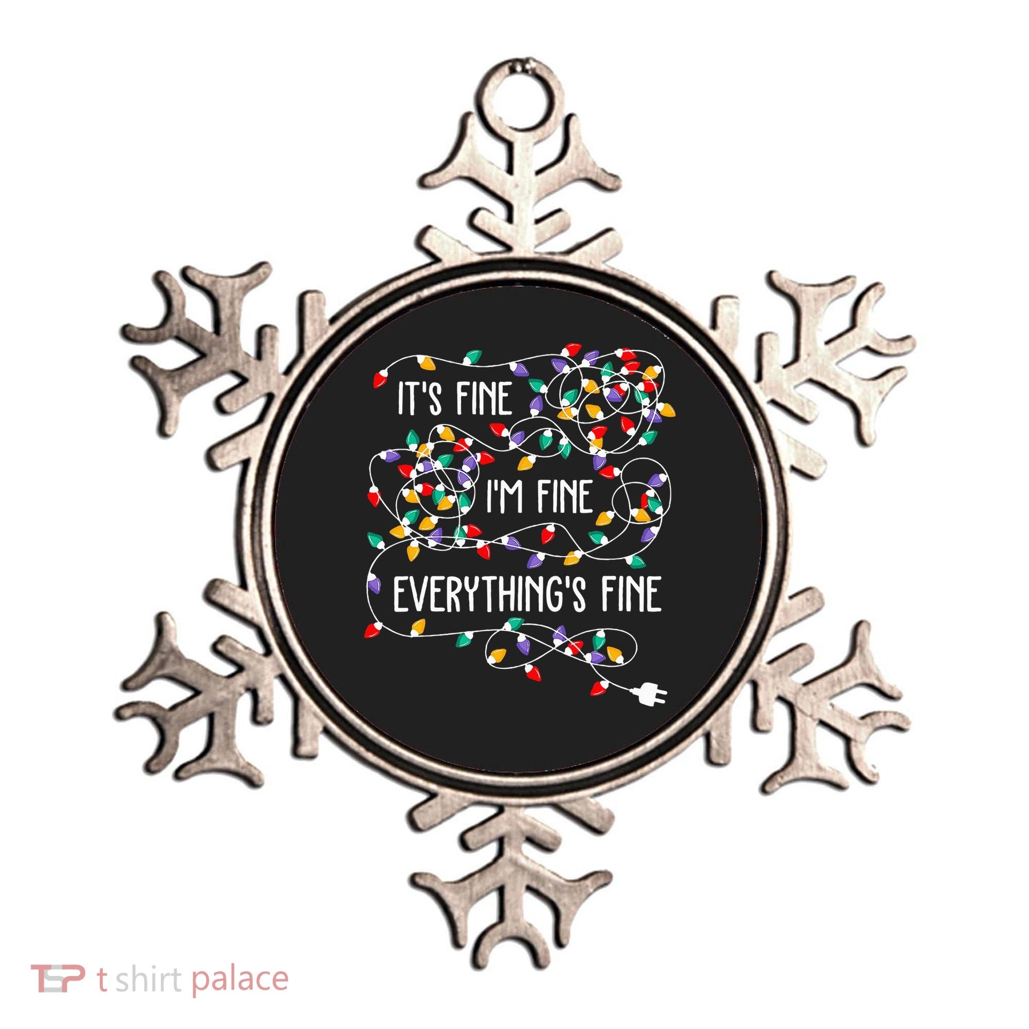 ItS Fine IM Fine Everything Is Fine Christmas Lights Xmas Ornament