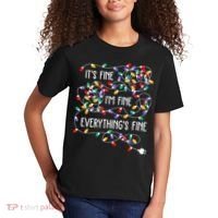 ItS Fine IM Fine Everything Is Fine Christmas Lights Xmas Kids T-Shirt thumb 2