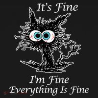 It's Fine I'm Fine Everything Is Fine Funny Cat Pajama Set thumb 2
