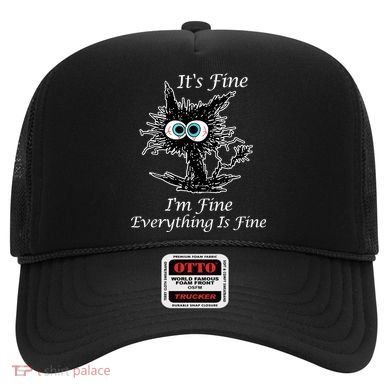 It's Fine I'm Fine Everything Is Fine Funny Cat Hat