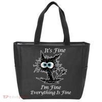 It's Fine I'm Fine Everything Is Fine Funny Cat Tote Bag thumb 0