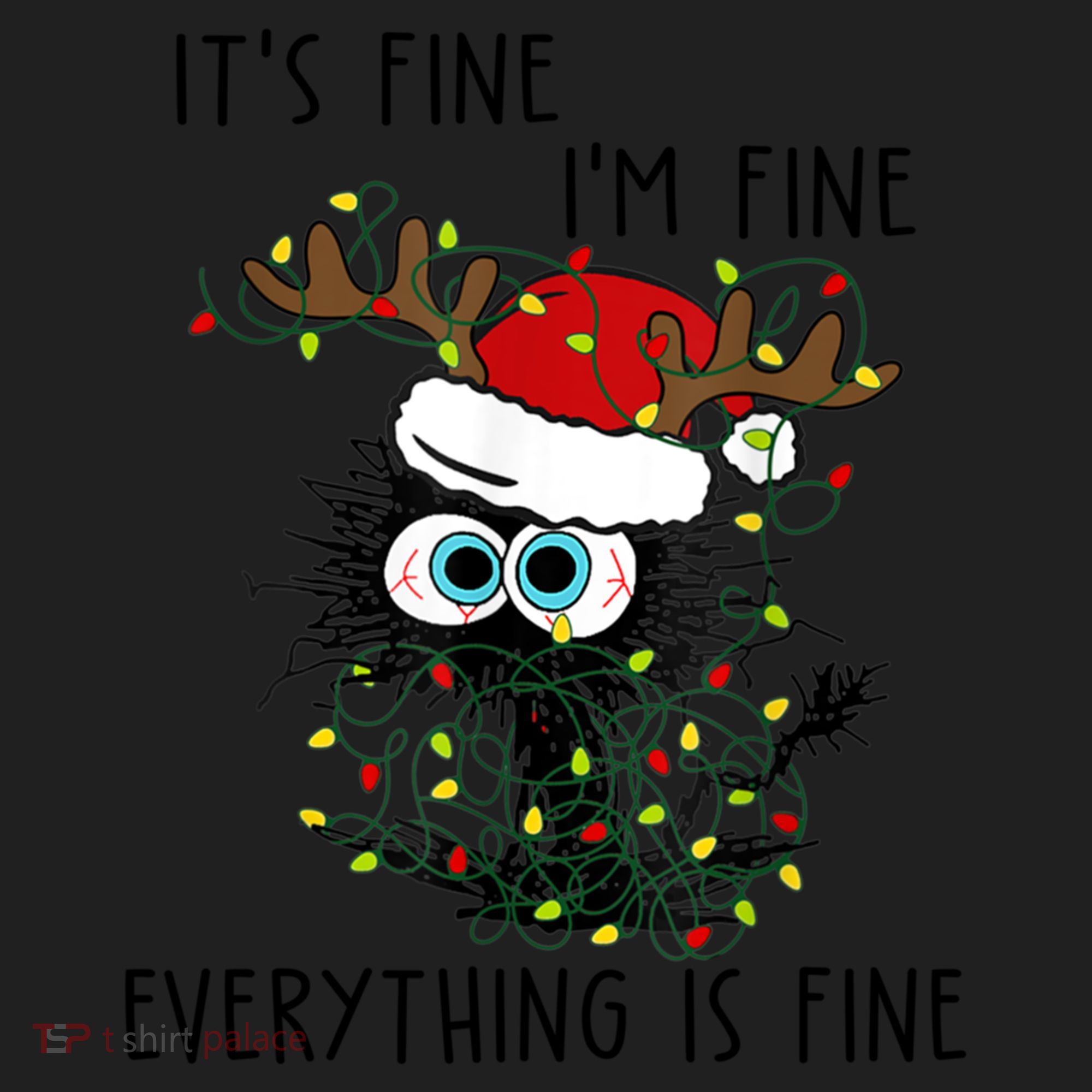 ItS Fine IM Fine Everything Is Fine Christmas Light Cat Meaningful Gift Women's Sweatshirt