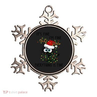 ItS Fine IM Fine Everything Is Fine Christmas Light Cat Meaningful Gift Ornament