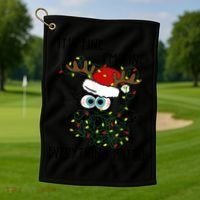 ItS Fine IM Fine Everything Is Fine Christmas Light Cat Meaningful Gift Golf Towel thumb 1