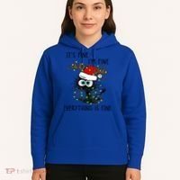 ItS Fine IM Fine Everything Is Fine Christmas Light Cat Meaningful Gift Hoodie thumb 5