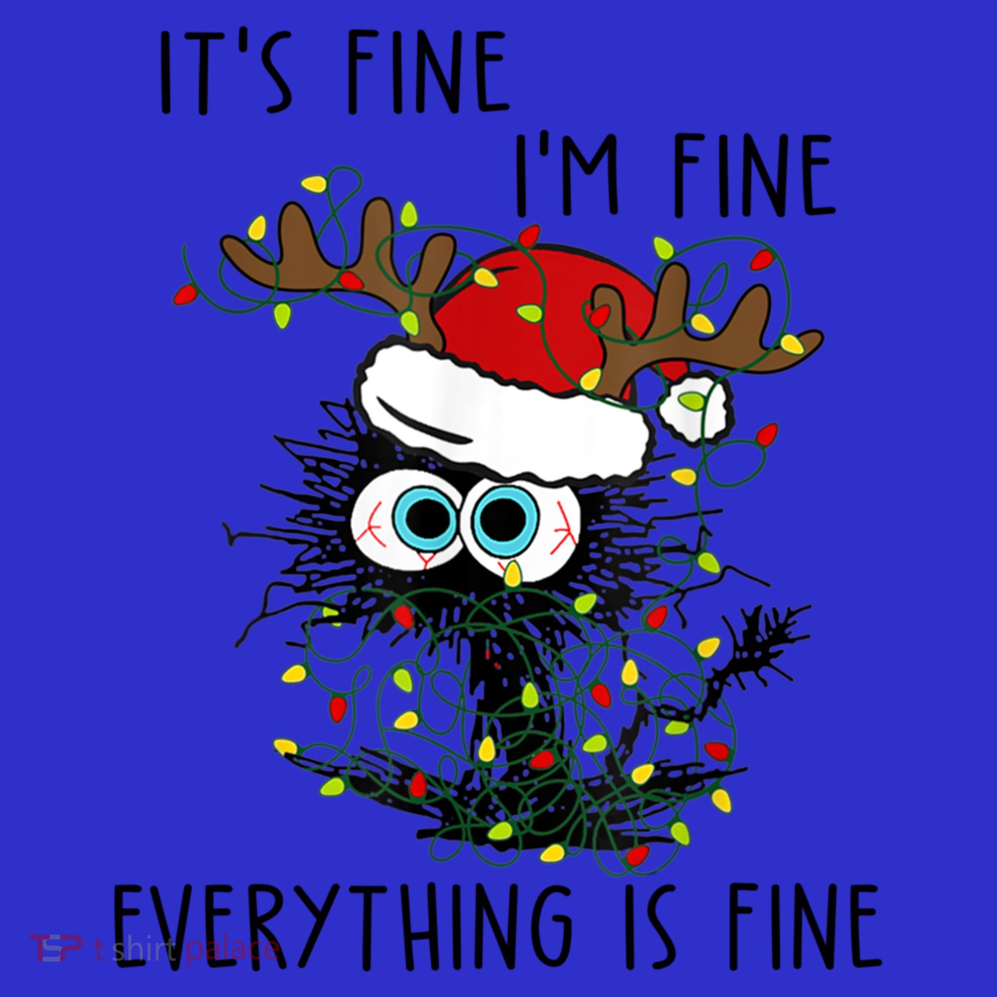 ItS Fine IM Fine Everything Is Fine Christmas Light Cat Meaningful Gift Sweatshirt