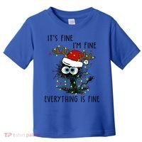 ItS Fine IM Fine Everything Is Fine Christmas Light Cat Meaningful Gift Toddler T-Shirt thumb 0