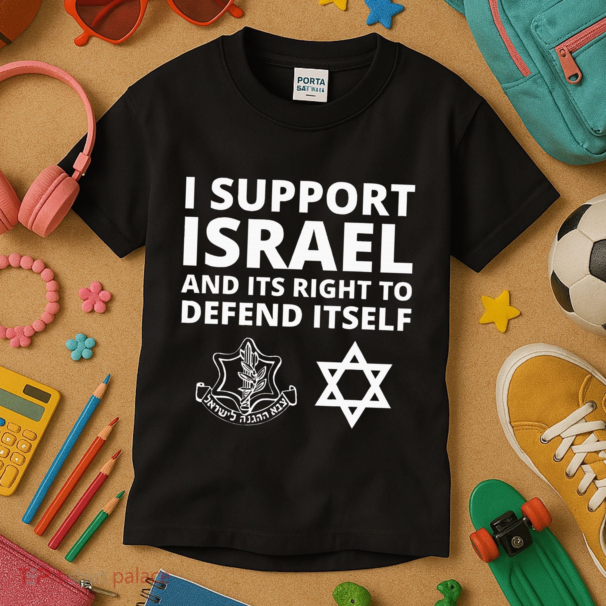 Idf Forces I Support Israel And Its Right To Defend Itself Kids T-Shirt