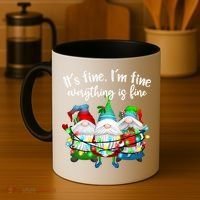 Its Fine Im Fine Everything Is Fine Gnome Christmas Lights Gift Coffee Mug thumb 4
