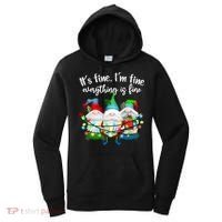 Its Fine Im Fine Everything Is Fine Gnome Christmas Lights Gift Women's Hoodie thumb 0