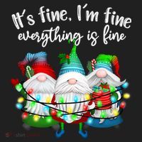 Its Fine Im Fine Everything Is Fine Gnome Christmas Lights Gift Hat thumb 2