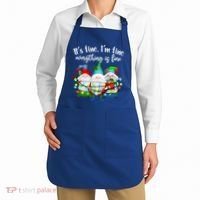 Its Fine Im Fine Everything Is Fine Gnome Christmas Lights Gift Apron thumb 2