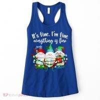 Its Fine Im Fine Everything Is Fine Gnome Christmas Lights Gift Women's Tank Top thumb 0