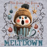 It's Fine I'm Fine Just The Usuall Meltdon Christmas Women's Sweatshirt thumb 2