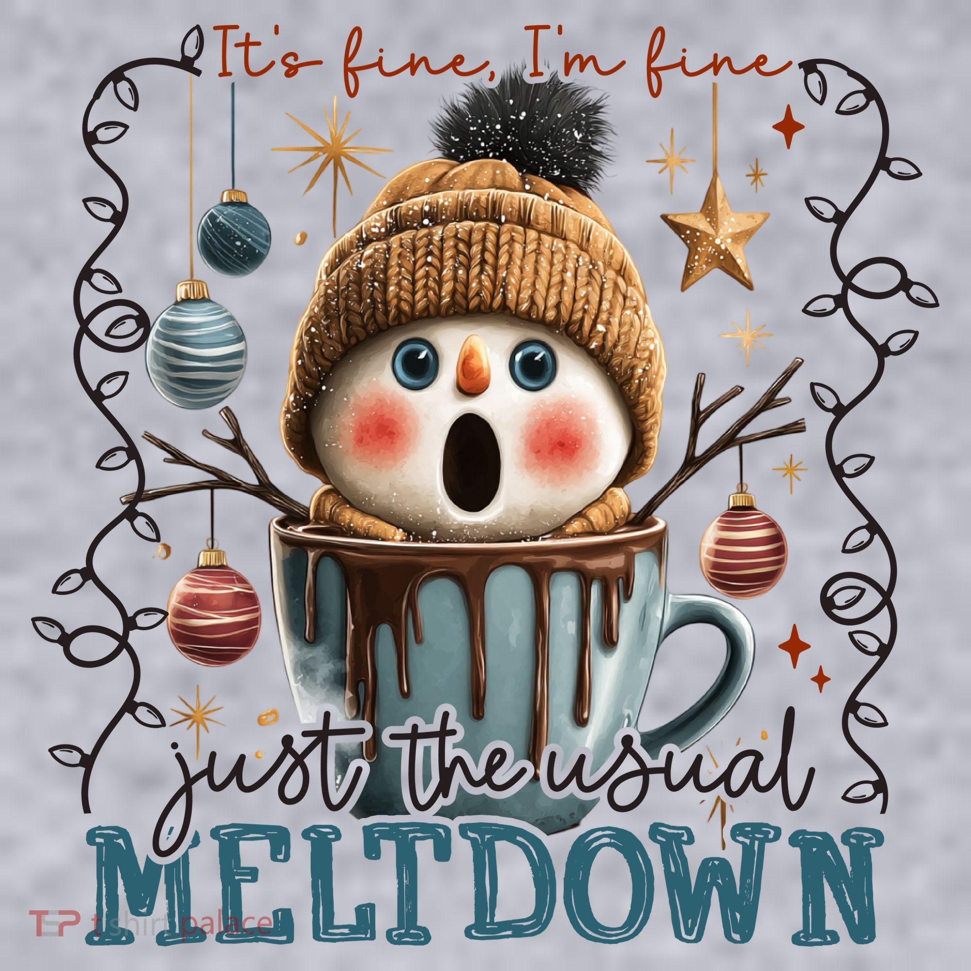 It's Fine I'm Fine Just The Usuall Meltdon Christmas Women's Sweatshirt