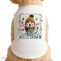 It's Fine I'm Fine Just The Usuall Meltdon Christmas Doggie Tank thumb 0