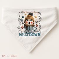 It's Fine I'm Fine Just The Usuall Meltdon Christmas USA-Made Doggie Bandana thumb 0
