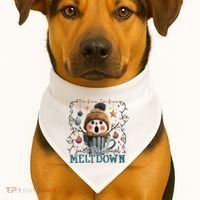 It's Fine I'm Fine Just The Usuall Meltdon Christmas USA-Made Doggie Bandana thumb 1