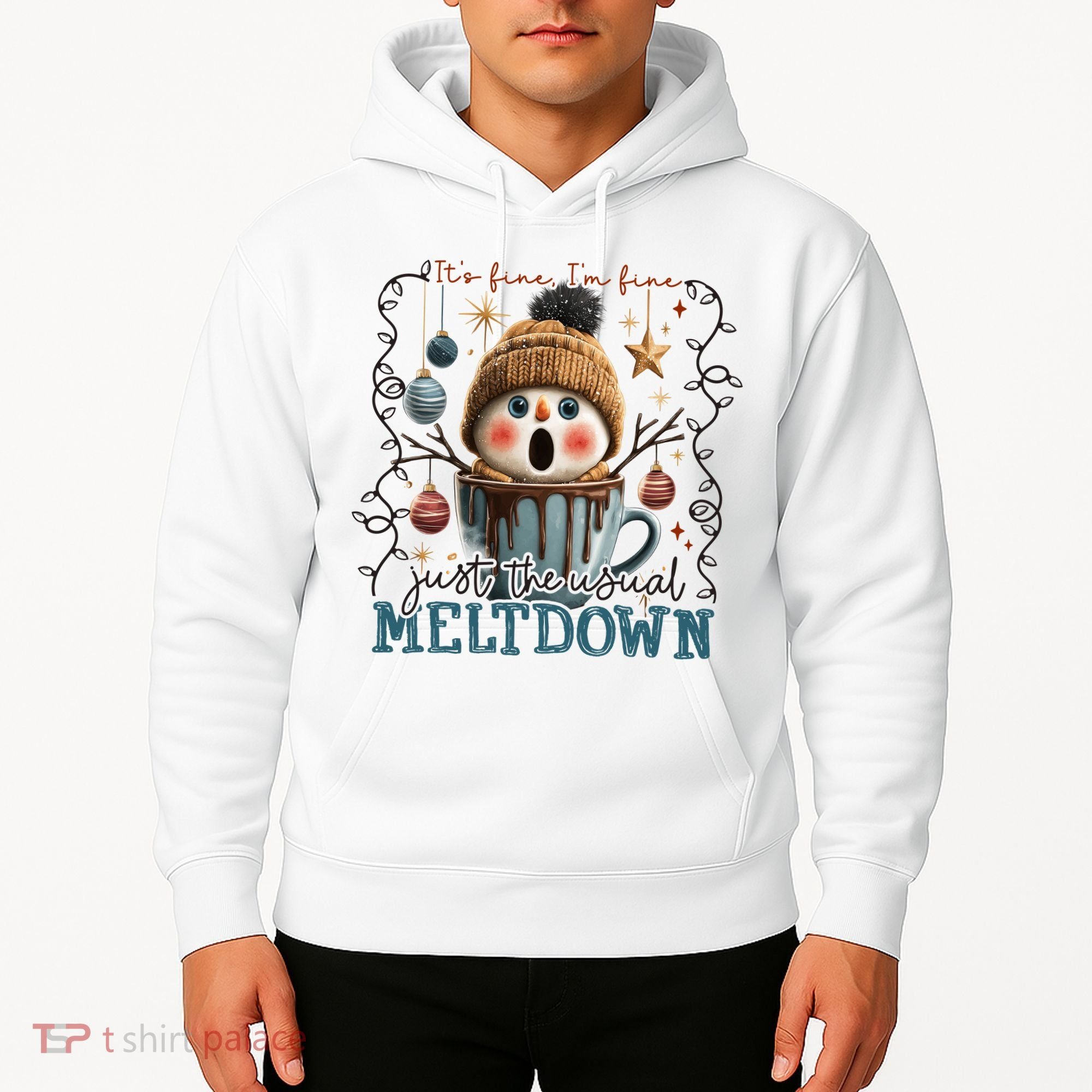 It's Fine I'm Fine Just The Usuall Meltdon Christmas Hoodie
