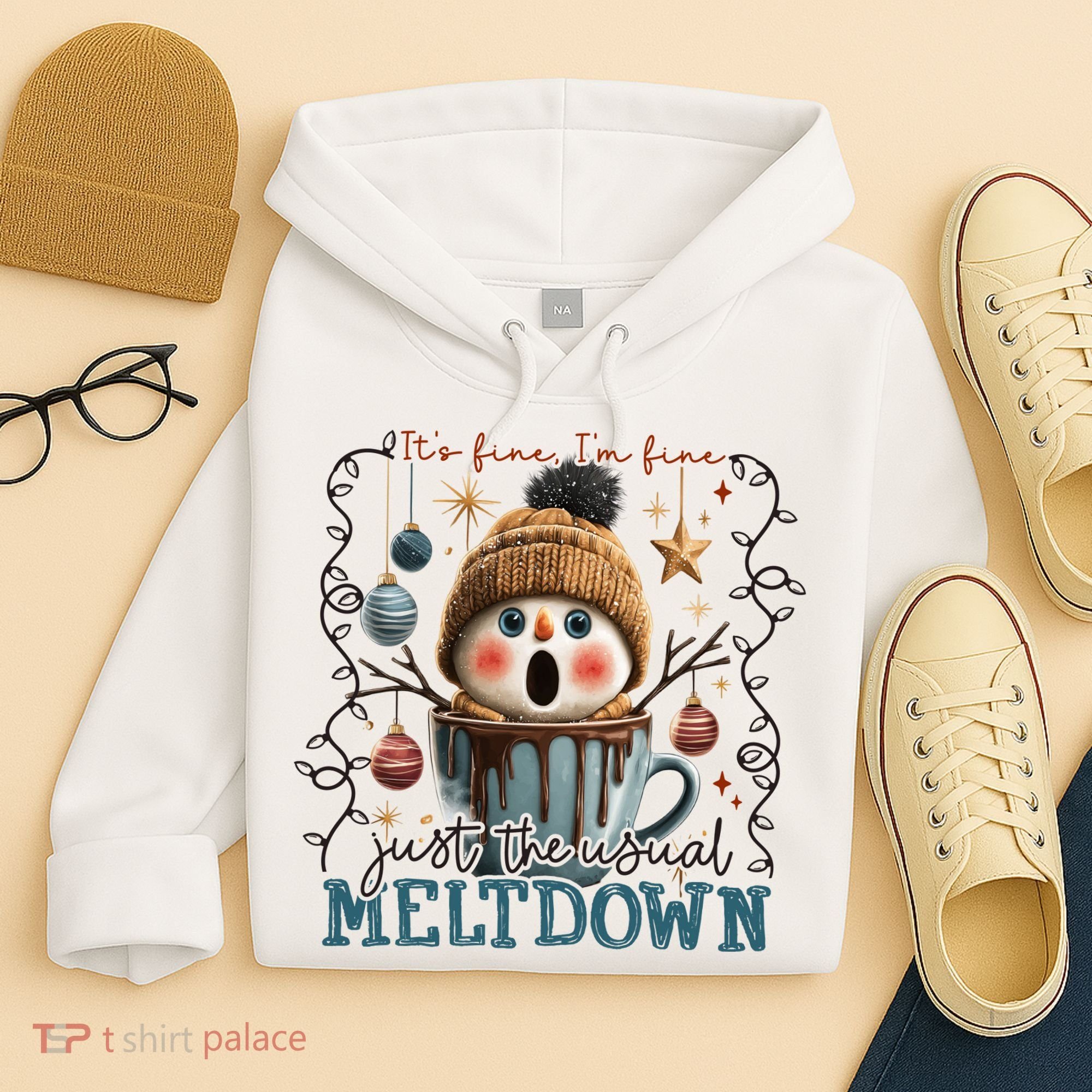 It's Fine I'm Fine Just The Usuall Meltdon Christmas Hoodie