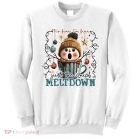 It's Fine I'm Fine Just The Usuall Meltdon Christmas Sweatshirt thumb 0