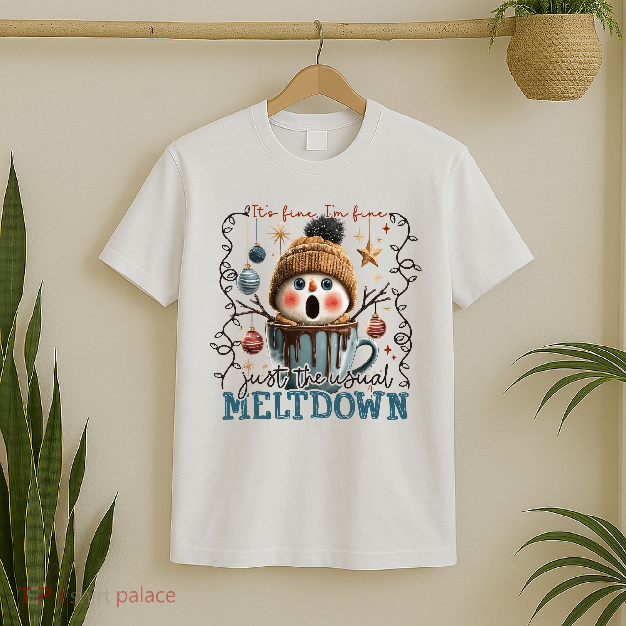 It's Fine I'm Fine Just The Usuall Meltdon Christmas T-Shirt