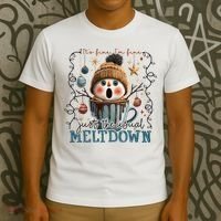It's Fine I'm Fine Just The Usuall Meltdon Christmas T-Shirt thumb 3