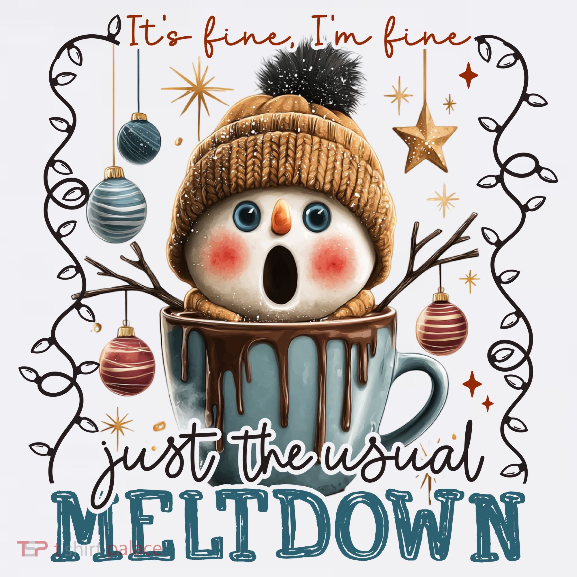 It's Fine I'm Fine Just The Usuall Meltdon Christmas Women's Hoodie