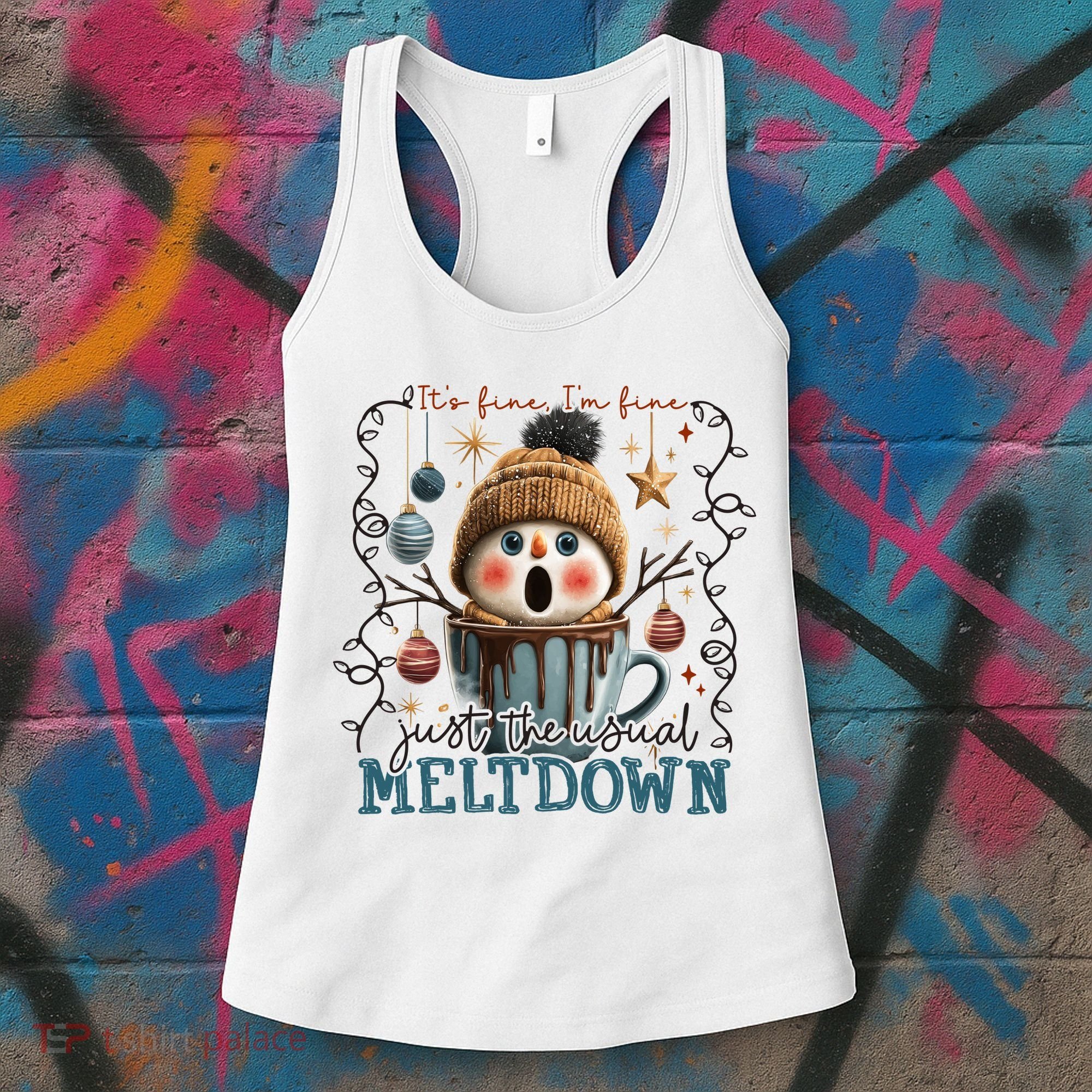 It's Fine I'm Fine Just The Usuall Meltdon Christmas Women's Tank Top