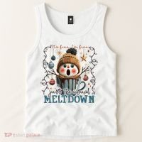 It's Fine I'm Fine Just The Usuall Meltdon Christmas Tank Top thumb 2