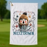 It's Fine I'm Fine Just The Usuall Meltdon Christmas Golf Towel thumb 1