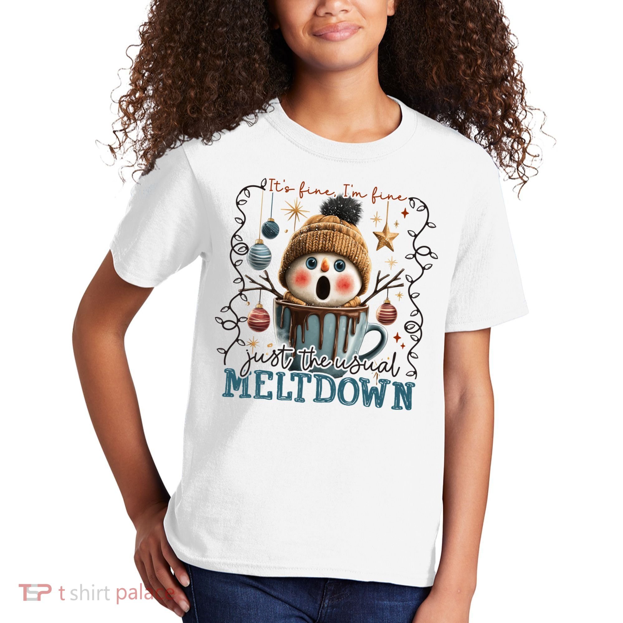 It's Fine I'm Fine Just The Usuall Meltdon Christmas Kids T-Shirt