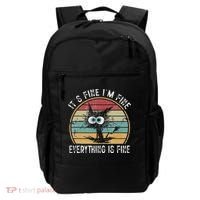 Its Fine Im Fine Everything Is Fine Funny Cat Backpack thumb 0