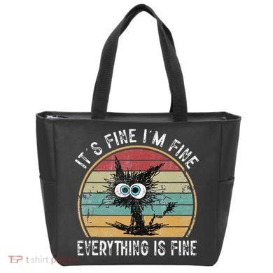 Its Fine Im Fine Everything Is Fine Funny Cat Tote Bag