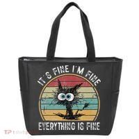 Its Fine Im Fine Everything Is Fine Funny Cat Tote Bag thumb 0